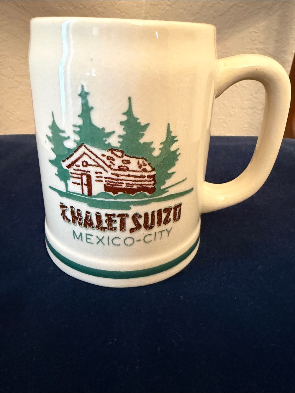 Vintage Chalet Suizo Mexico City Pottery Coffee Mug ANFORA Cabin Woods